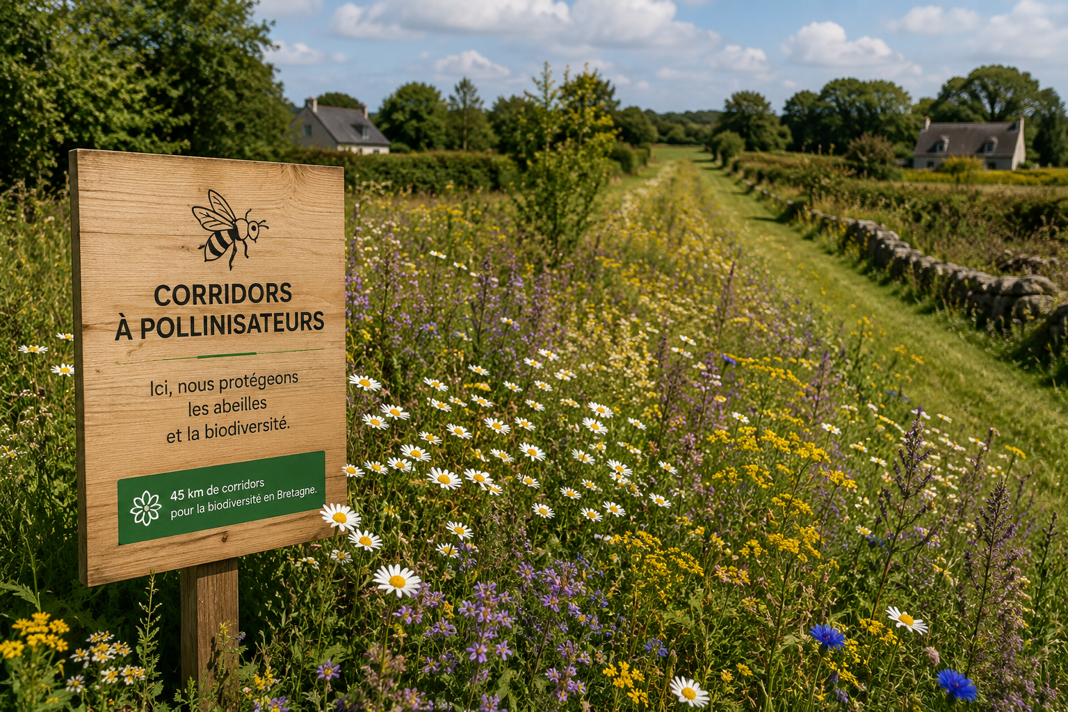 Corridor fleuri pour pollinisateurs en Bretagne